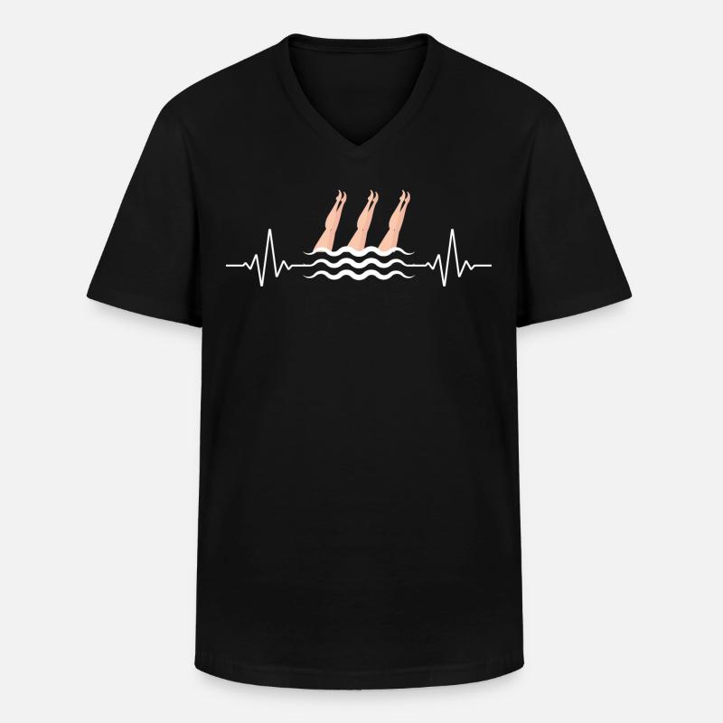 Synchro Schwimmer Synchronschwimmen - Männer-T-Shirt mit V-Ausschnitt - Schwarz