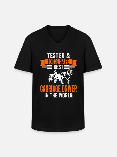 Kutscher Kutsche Pferdewagen - Männer-T-Shirt mit V-Ausschnitt - Schwarz