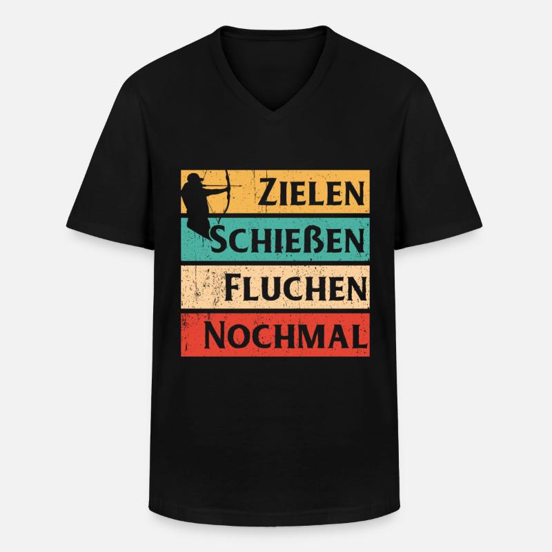 Bogenschießen - Männer-T-Shirt mit V-Ausschnitt - Schwarz