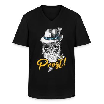 Prost Ersatz Tracht mei Lederhosn Bier - Männer-T-Shirt mit V-Ausschnitt - Schwarz - Vorne - AI Model Male 178 dark (178cm)