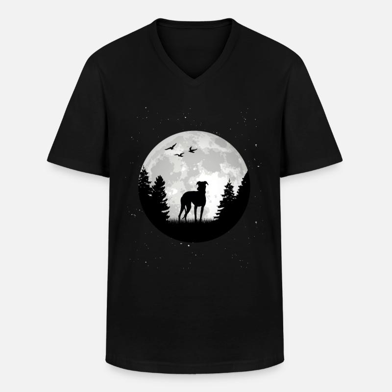 Galgo Español Spanischer Windhund - Männer-T-Shirt mit V-Ausschnitt - Schwarz