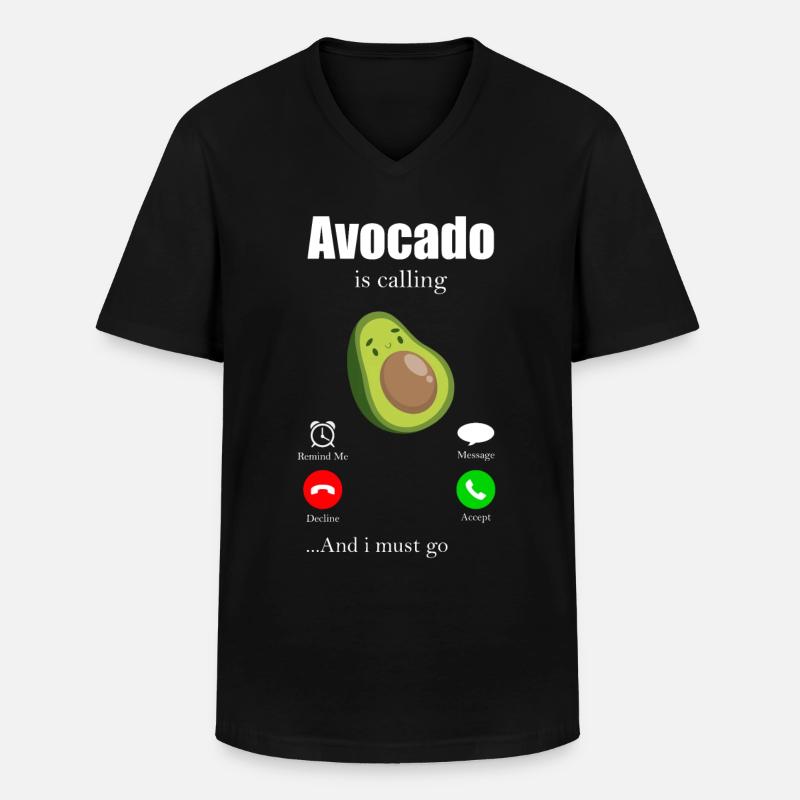 Avocado - Männer-T-Shirt mit V-Ausschnitt - Schwarz