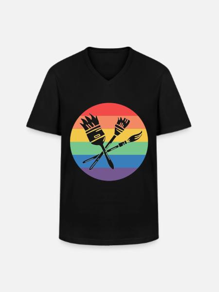 painter - Men's V-Neck T-Shirt - black