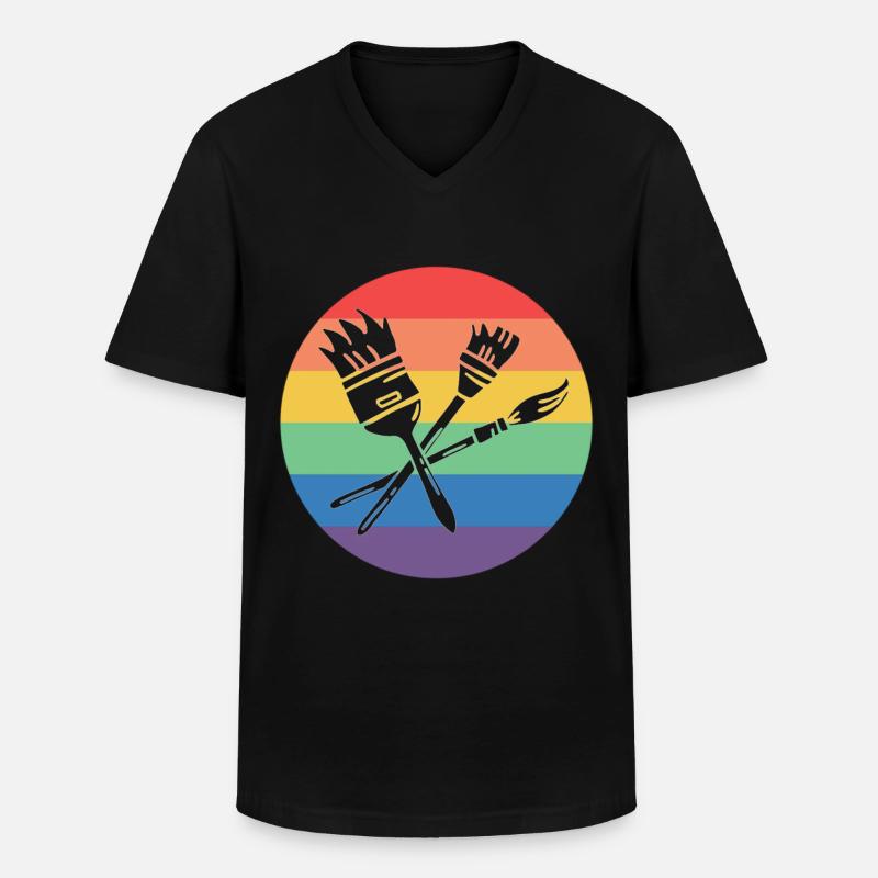 Maler - Männer-T-Shirt mit V-Ausschnitt - Schwarz