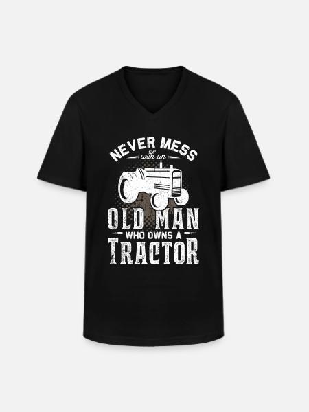 tractor - Men's V-Neck T-Shirt - black