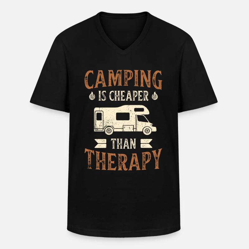 Camper - Männer-T-Shirt mit V-Ausschnitt - Schwarz