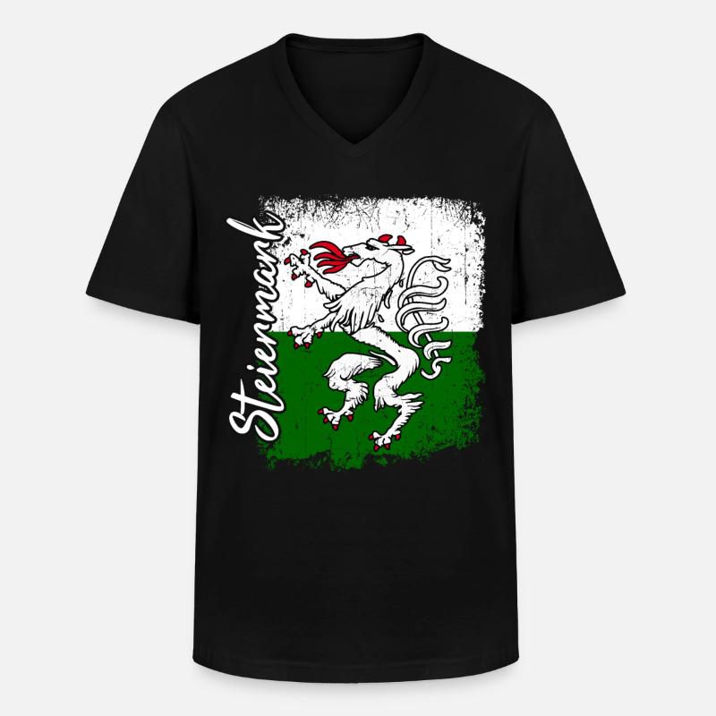 Steiermark - Männer-T-Shirt mit V-Ausschnitt - Schwarz