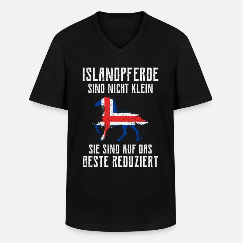 Islandpferd - Männer-T-Shirt mit V-Ausschnitt - Schwarz