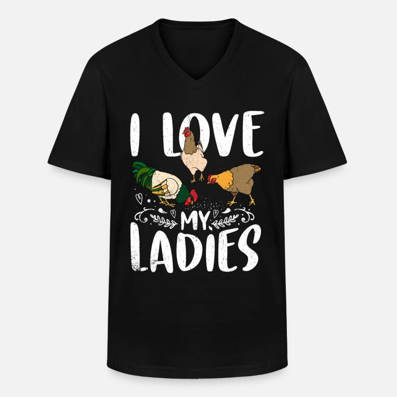 Huhn - Männer-T-Shirt mit V-Ausschnitt - Schwarz