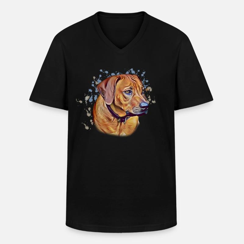 Rhodesian Ridgeback Portrait Hundebesitzer - Männer-T-Shirt mit V-Ausschnitt - Schwarz