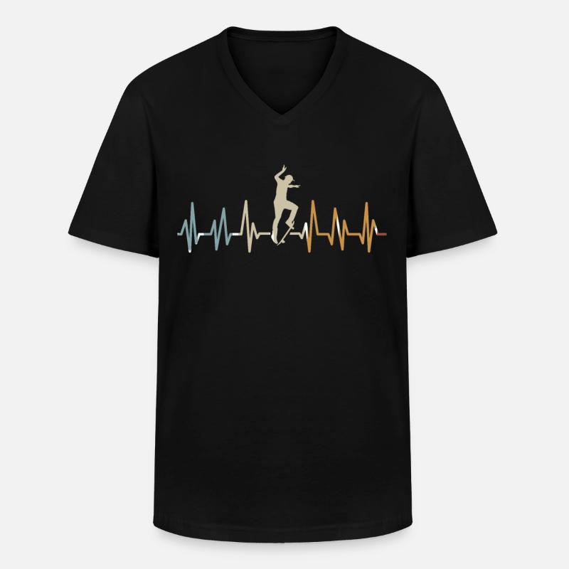 Skateboard - Männer-T-Shirt mit V-Ausschnitt - Schwarz