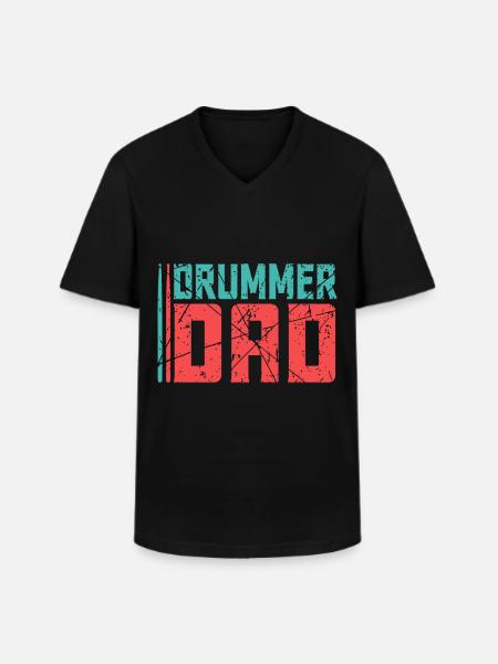 Drummer drums dad - Men's V-Neck T-Shirt - black