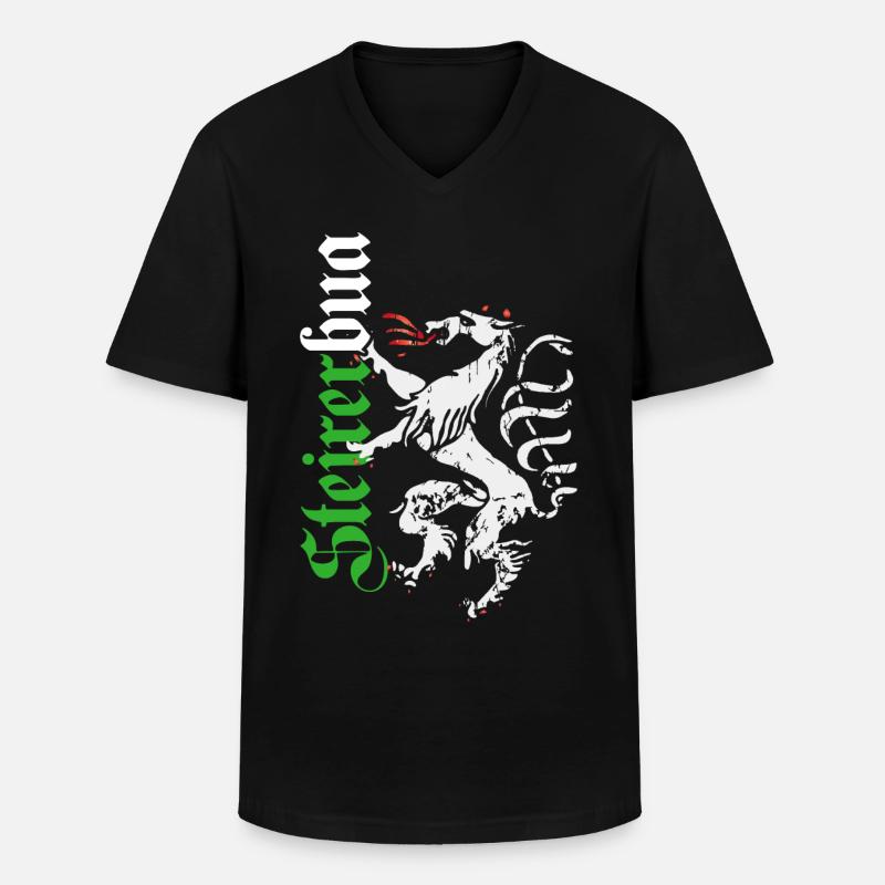 Steirerbua - Männer-T-Shirt mit V-Ausschnitt - Schwarz