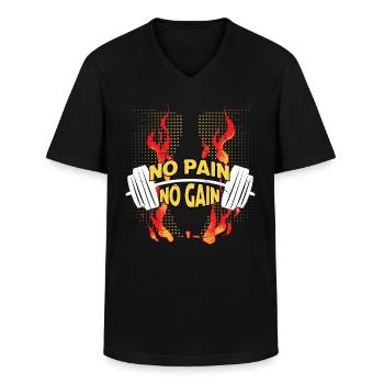 Haltérophilie Haltérophilie Powerlifting Bodybuilder - T-shirt col V Homme - noir - Devant - AI Model Male 178 dark (178cm)