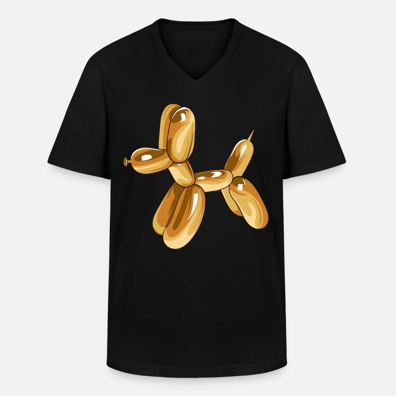 Balloon Dog Silver - Männer-T-Shirt mit V-Ausschnitt - Schwarz
