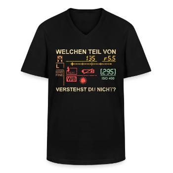Welchen Teil von Fotografie Verstehst du nicht? - Männer-T-Shirt mit V-Ausschnitt - Schwarz - Vorne - AI Model Male 178 dark (178cm)