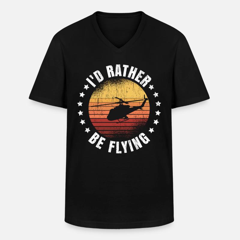 Helicopter Pilot Geschenk - Männer-T-Shirt mit V-Ausschnitt - Schwarz