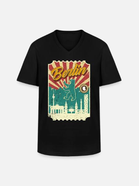 Berlin - Men's V-Neck T-Shirt - black