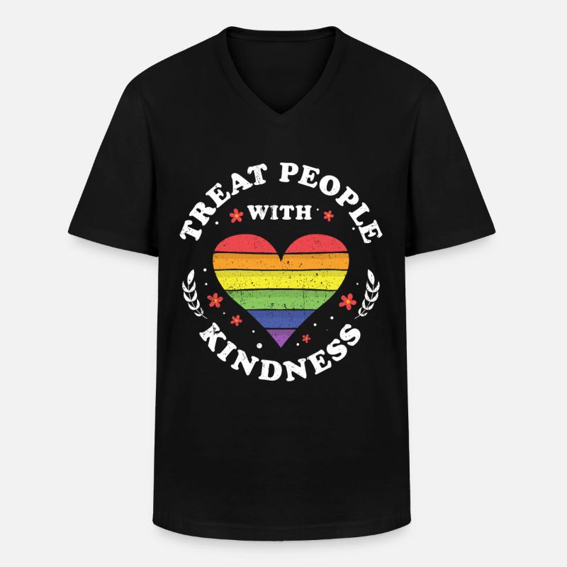 LGBT - Männer-T-Shirt mit V-Ausschnitt - Schwarz