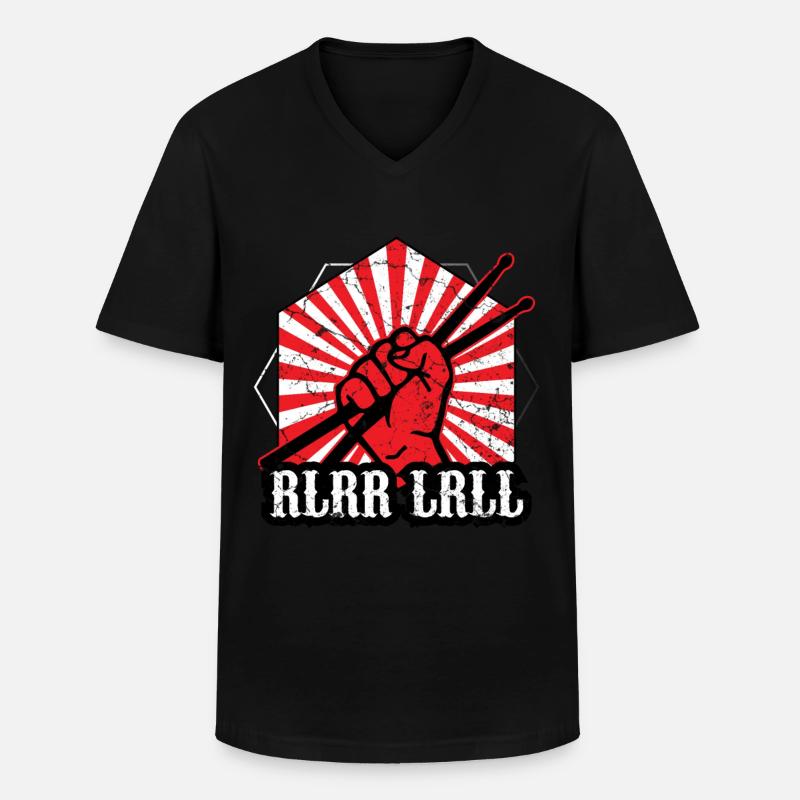 Schlagzeug Regel Drum Sticks - Männer-T-Shirt mit V-Ausschnitt - Schwarz