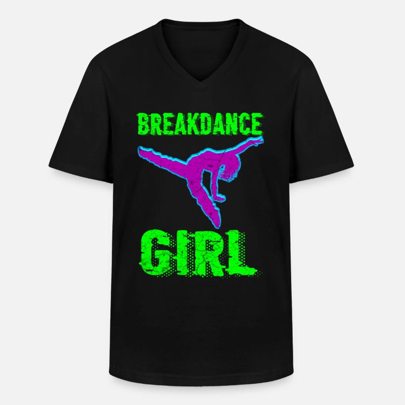 Breakdance Mädchen Tänzerin - Männer-T-Shirt mit V-Ausschnitt - Schwarz