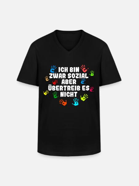 Sozialassistent Sozialassistentin Spruch Geschenk - Männer-T-Shirt mit V-Ausschnitt - Schwarz
