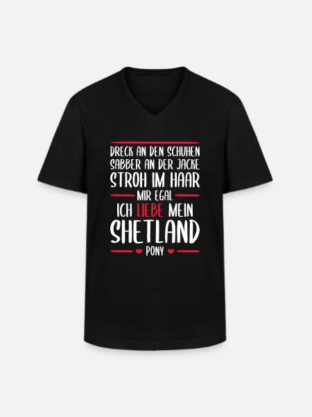 Shetland Pony Shetty Liebe Geschenk - Männer-T-Shirt mit V-Ausschnitt - Schwarz