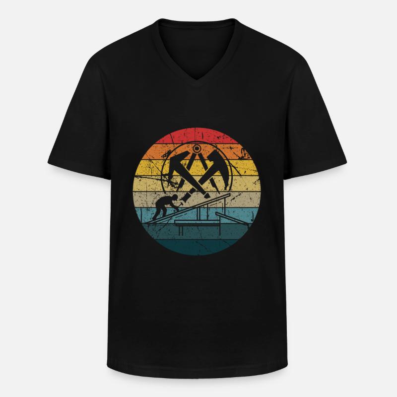 Dachdecker - Männer-T-Shirt mit V-Ausschnitt - Schwarz