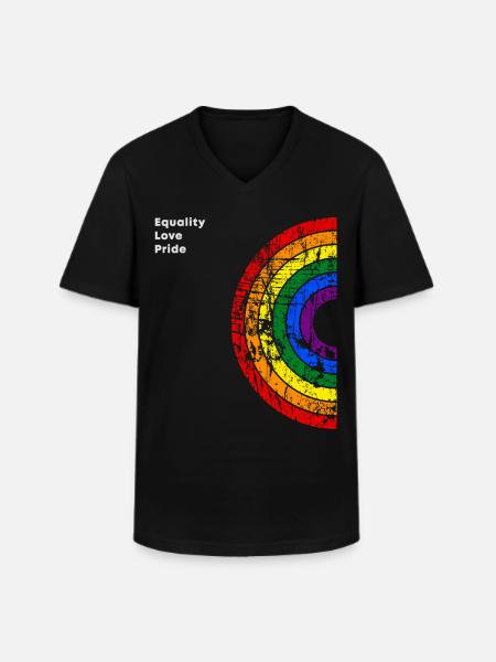 Rainbow Gay Lesbians Transgender Bisexuals - Men's V-Neck T-Shirt - black