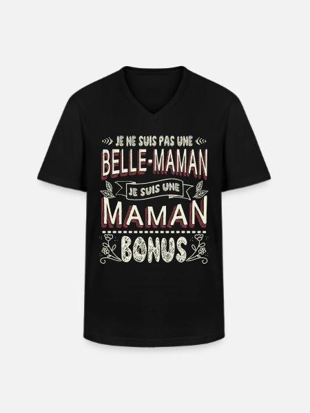 Belle-Maman Belle-Mère - T-shirt col V Homme - noir