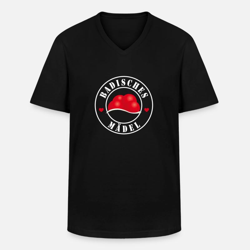 Badisches Mädel - Männer-T-Shirt mit V-Ausschnitt - Schwarz