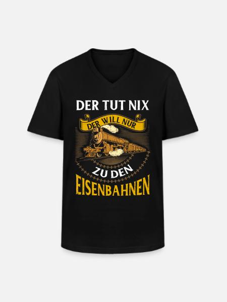 Eisenbahn - Männer-T-Shirt mit V-Ausschnitt - Schwarz