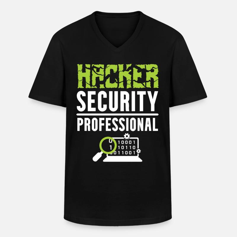 Hacker Security Professional - Men's V-Neck T-Shirt - black