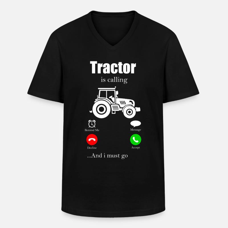 Traktor - Männer-T-Shirt mit V-Ausschnitt - Schwarz