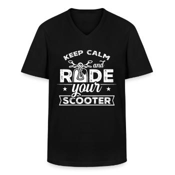 Roller Fahren Motorroller Rollerfahrer Moped - Männer-T-Shirt mit V-Ausschnitt - Schwarz - Vorne - AI Model Male 178 dark (178cm)
