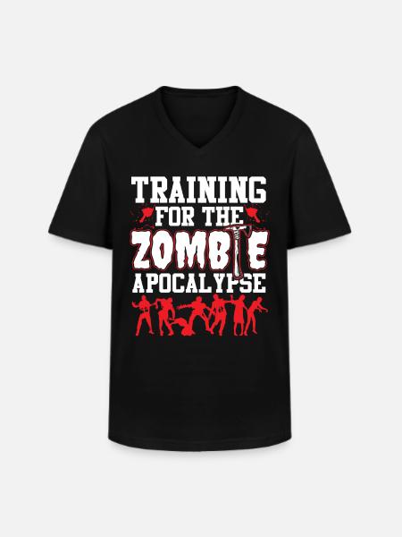 Training for Zombie Apocalypse - Men's V-Neck T-Shirt - black