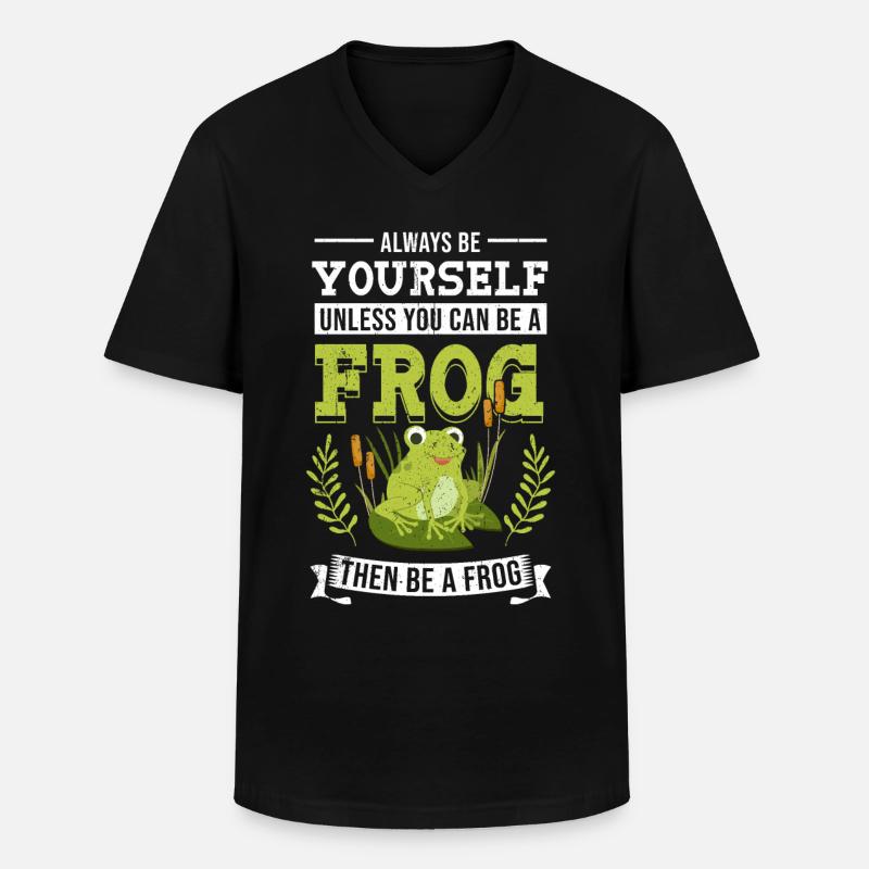 Frosch - Männer-T-Shirt mit V-Ausschnitt - Schwarz