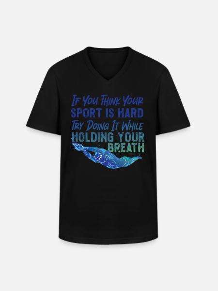 Swimmer Swim Holding Your Breath - Men's V-Neck T-Shirt - black