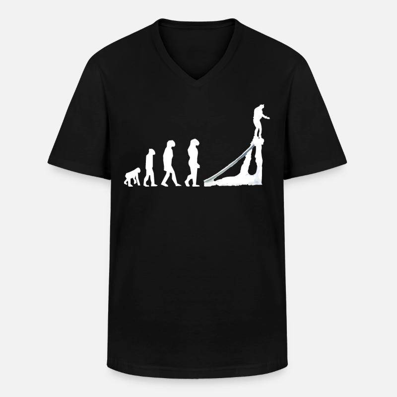 Flyboard Flying flyboarder Flyboarding Evolution - Men's V-Neck T-Shirt - black