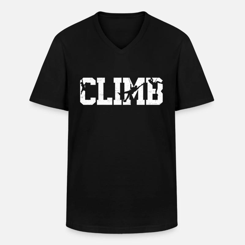 Rock Climbing Climber Climb - Männer-T-Shirt mit V-Ausschnitt - Schwarz