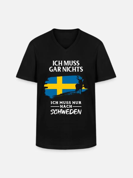 Schweden - Männer-T-Shirt mit V-Ausschnitt - Schwarz
