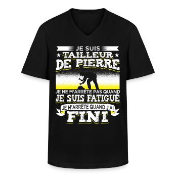 Tailleur de Pierre - T-shirt col V Homme - noir - Devant - AI Model Male 178 dark (178cm)