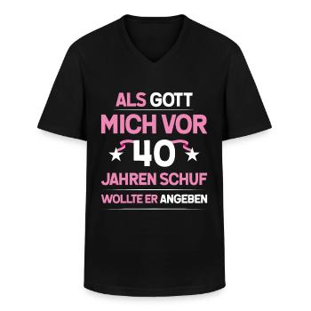 40. Geburtstag Mädchen Geschenk lustig - Männer-T-Shirt mit V-Ausschnitt - Schwarz - Vorne - AI Model Male 178 dark (178cm)