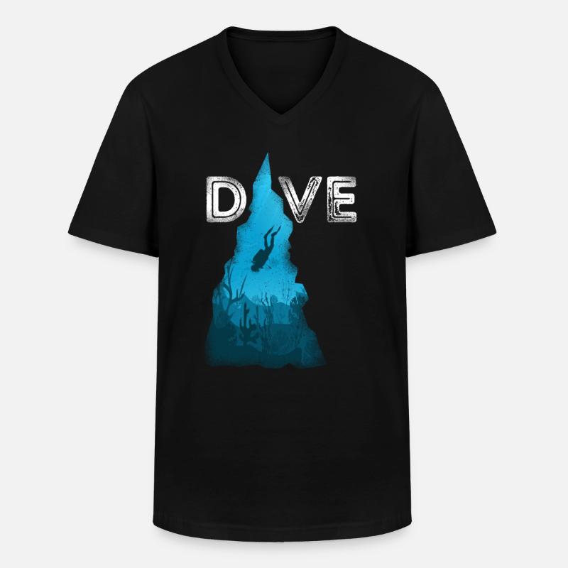 Scuba Diving Diver Dive - Männer-T-Shirt mit V-Ausschnitt - Schwarz