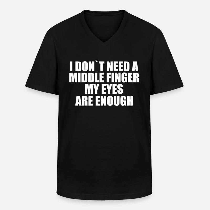 Sarkasmus Sarkastisch Provokation Mittelfinger - Männer-T-Shirt mit V-Ausschnitt - Schwarz