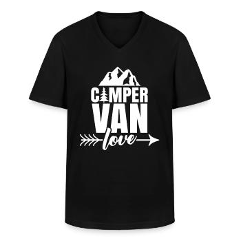 Campervan amour camping-car caravane - T-shirt col V Homme - noir - Devant - AI Model Male 178 dark (178cm)