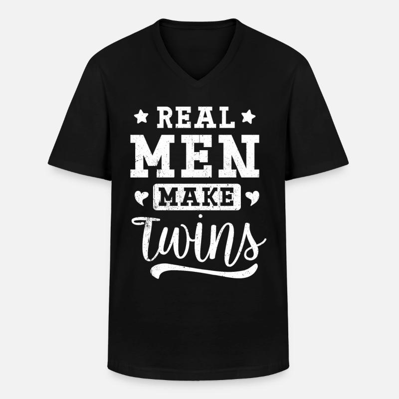 Zwillinge - Männer-T-Shirt mit V-Ausschnitt - Schwarz
