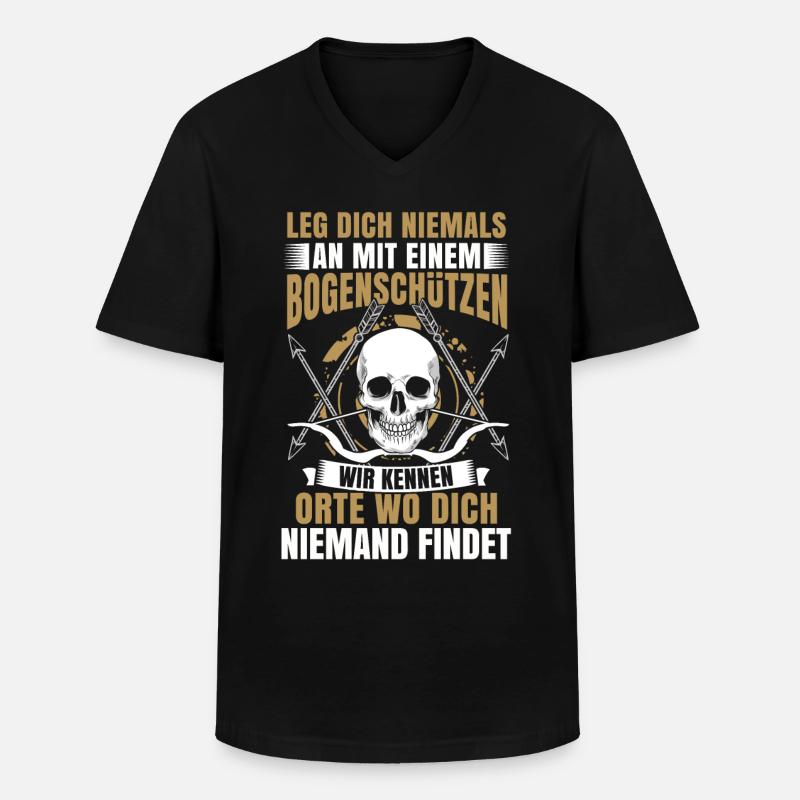 Bogenschießen Bogenschütze Geschenk Pfeil Bogen - Männer-T-Shirt mit V-Ausschnitt - Schwarz