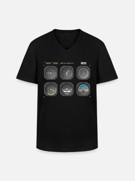 Pilot Cockpit Airplane Flying - Men's V-Neck T-Shirt - black