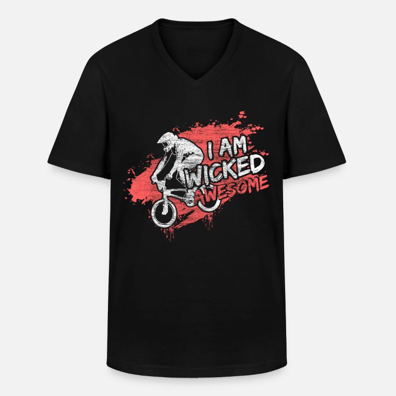 BMX Spaß Sport Geschenkidee - Männer-T-Shirt mit V-Ausschnitt - Schwarz